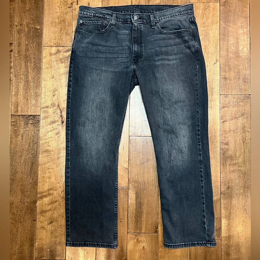 Levi’s 38x30 514 Black Washed Denim Zip Fly Jeans